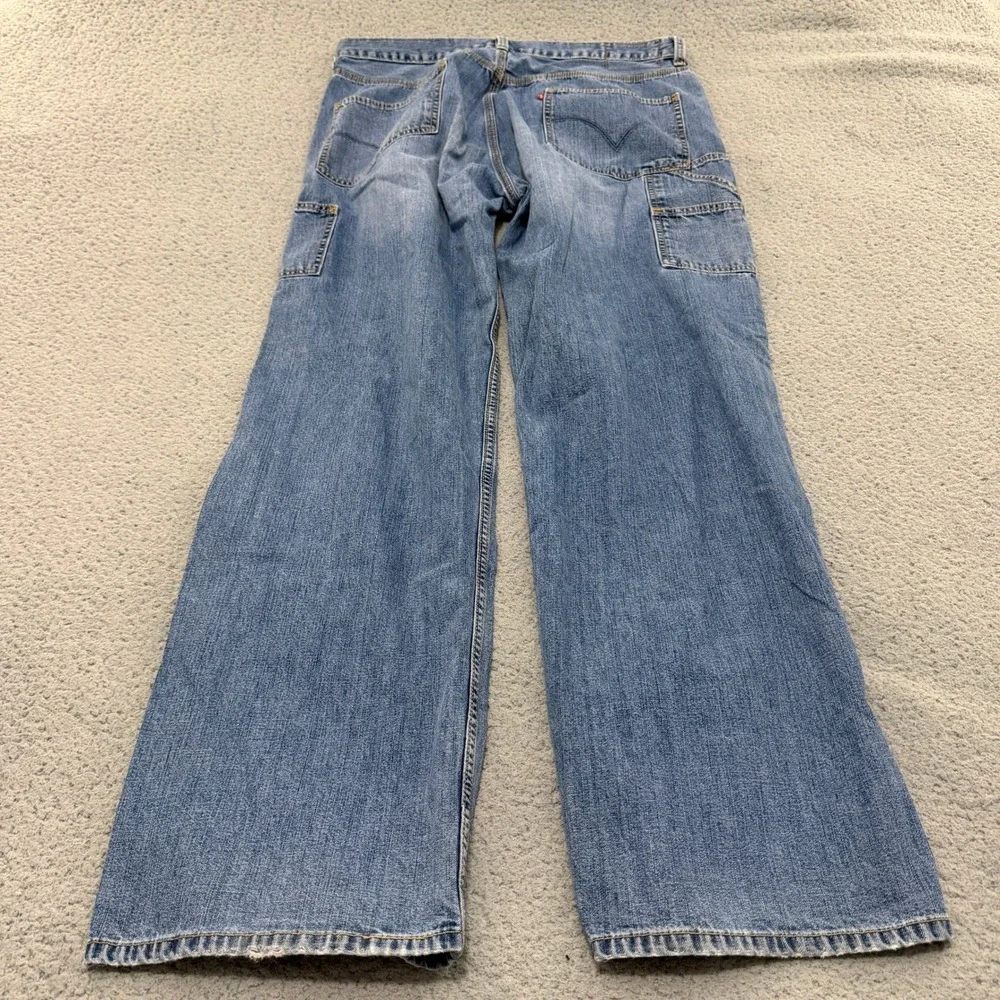 Levis Carpenter Jeans Mens 36x34 Medium Wash Blue Loose Fit Utility Workwear Y2K